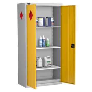 Haz Cabinet Stand c Probe High 2 Door Hazardous Substance Cabinet
