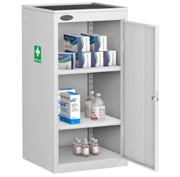 Med-Cabinet-Small+Tray Probe Slim Medical Cabinet with rubber mat