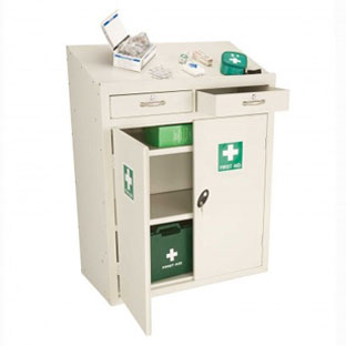 Lectern-2-Door-First-Aid-Workstation Probe Medical Lectern standing desk