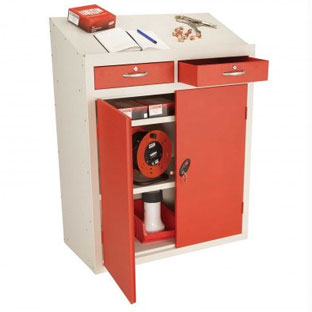 Lectern-Workstation-2-Door-Cabinet Probe Lectern standing desk with drawers